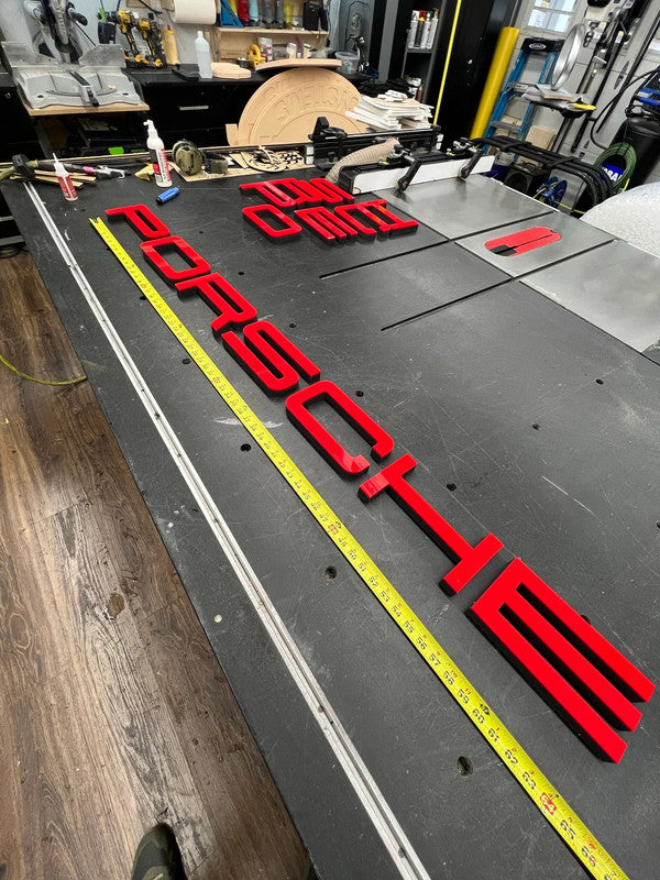PORSCHE Dealership style Letter Wall Sign XXL